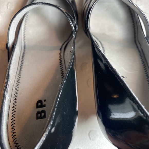 Women’s Black BP Patent Leather Mary Jane Heels With Button Detail - Picture 6 of 16